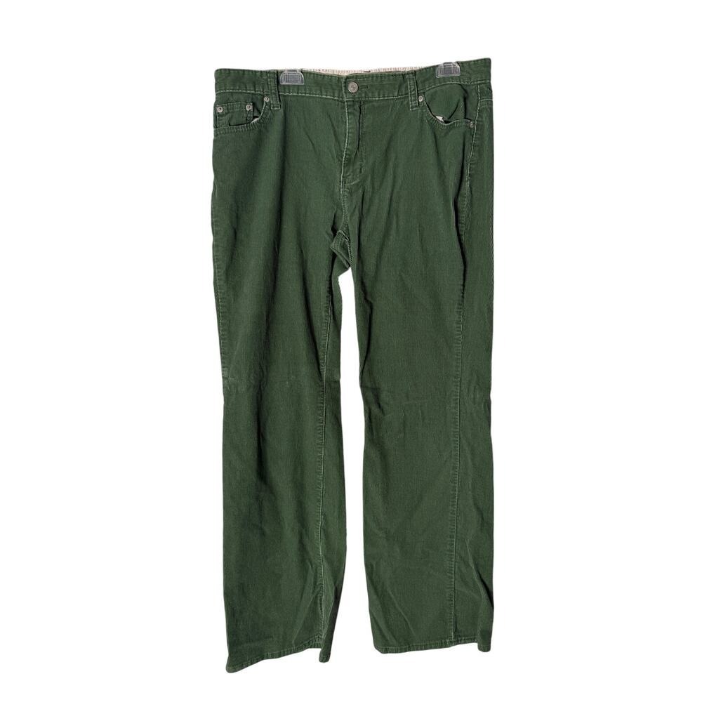 GAP‎ Green Corduroy Pants Low Rise Boot Cut Women's Size 14